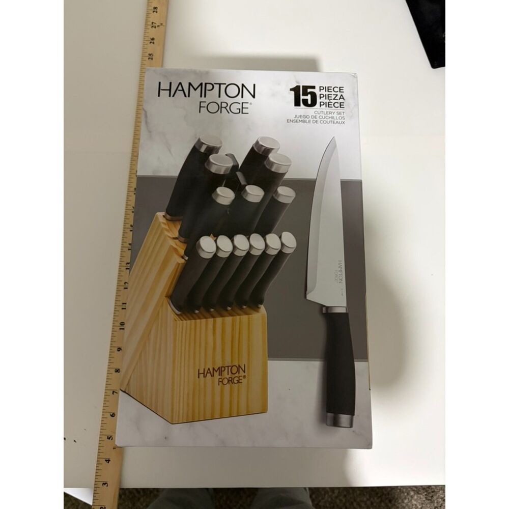 Hampton Forge 15 Piece Cutlery set in wood block NEW